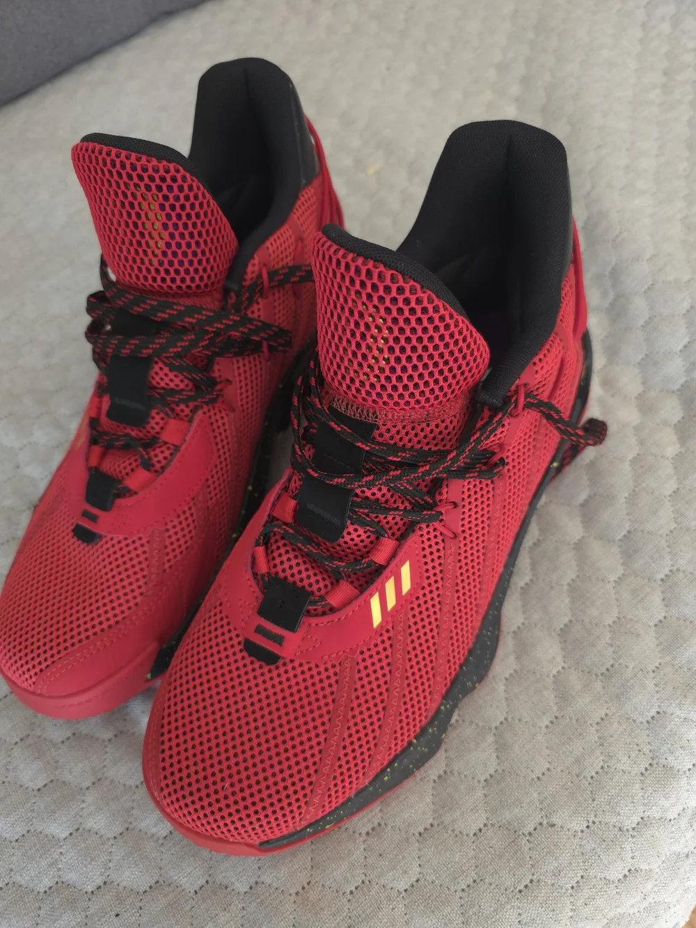 adidas Kids Red and Black Mesh Athletic Sneakers